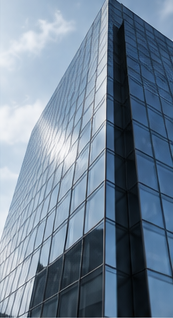 Glass office building in Hong Kong